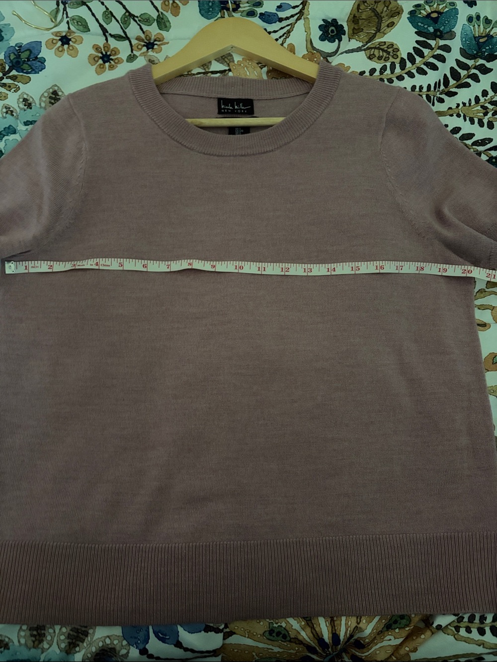 Nicole Miller New York Dusty Rose Short Sleeve Wool Sweater L - Picture 6 of 8